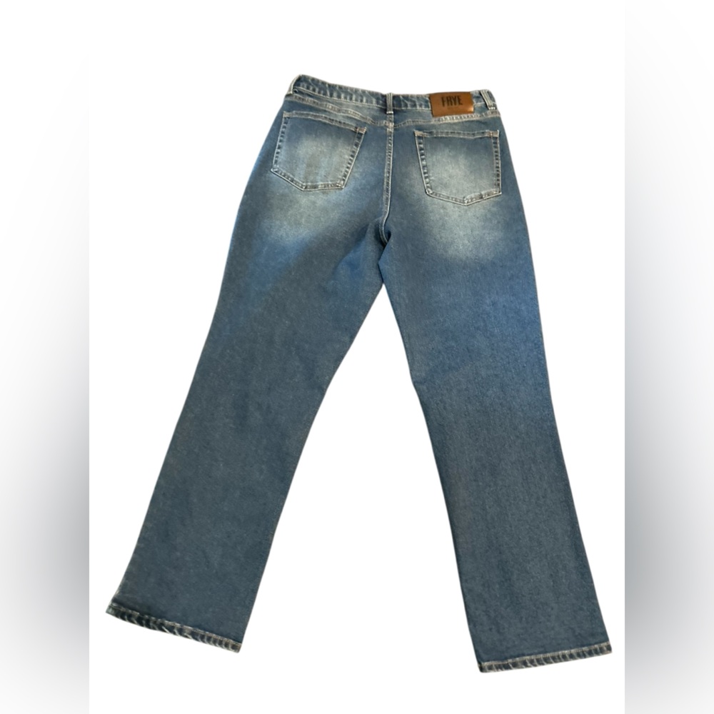 Frye women’s Stonewash Straight Leg Jeans Blue Size 10 Inseam 28 - Picture 7 of 11